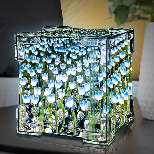 Tulips cube mirror - tulips,
